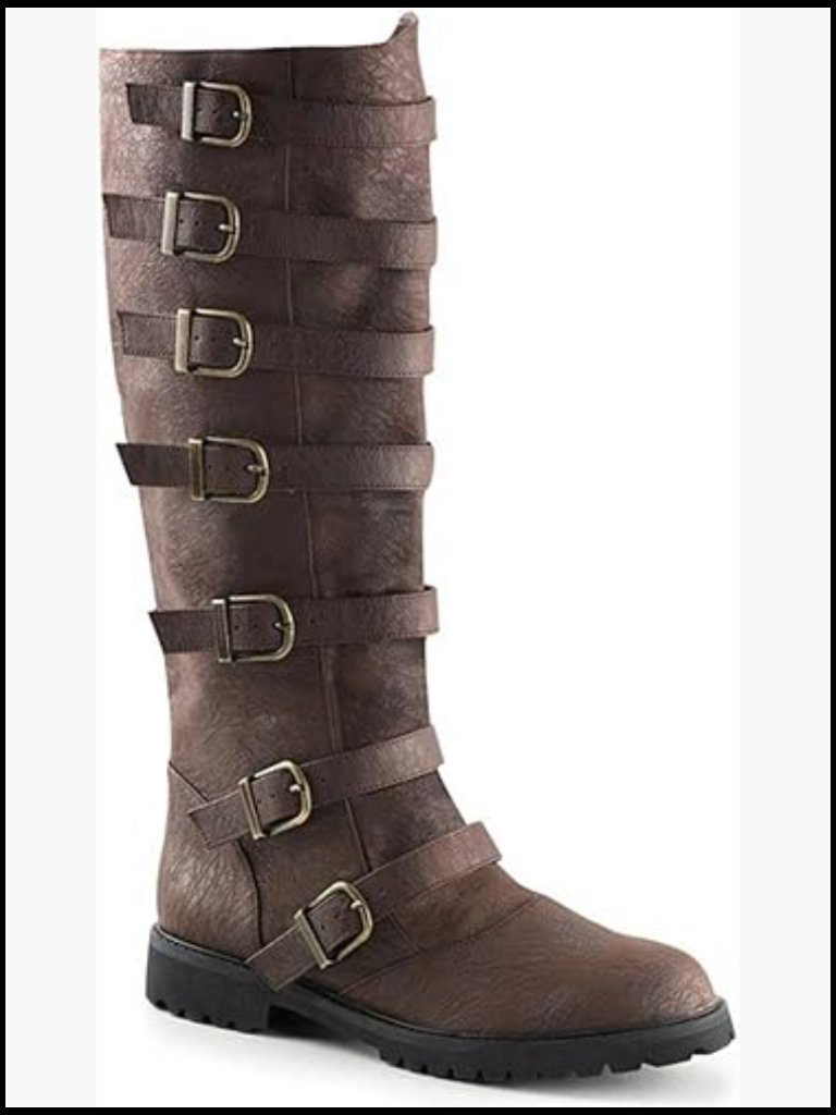 Medieval Pirate Boots Men's Renaissance Steampunk Cowboy Boots Pu Leather